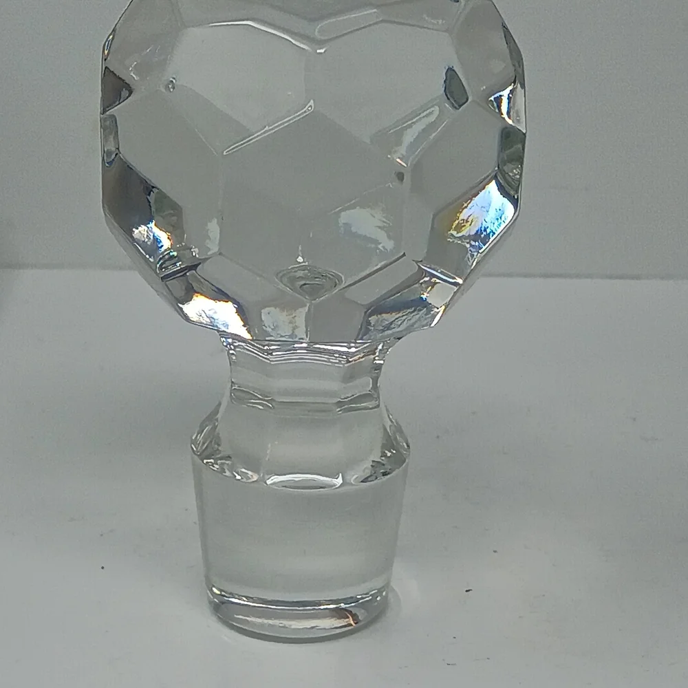 Faceted Crystal Glass Bottle Stopper - Clear